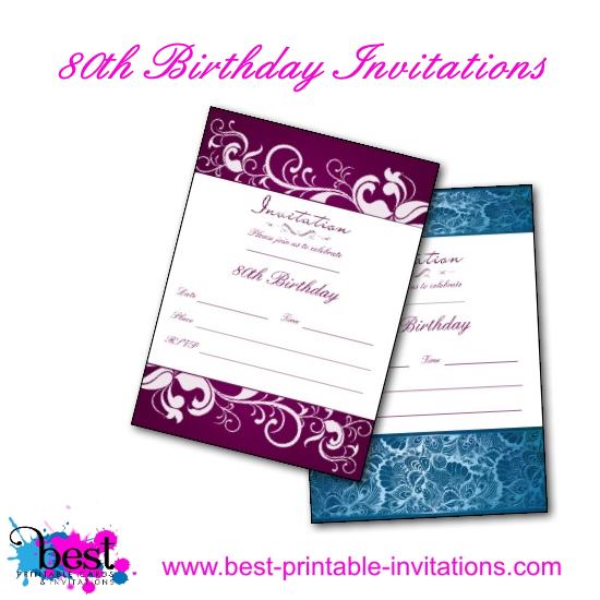 Free Printable Surprise 80th Birthday Party Invitations