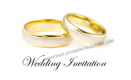 wedding rings in invitation card