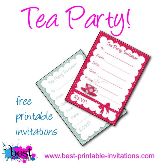tea party free printables