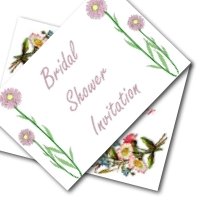 Bridal shower printable invitations - simple flower designs