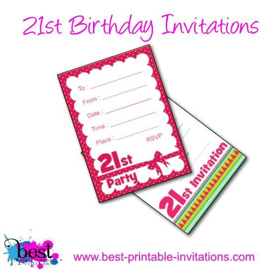 21st Birthday Invitation - Free printable party invites