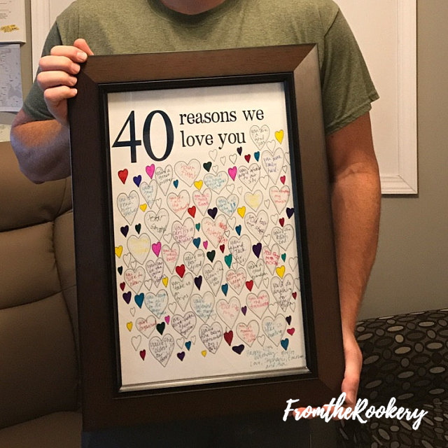 40 reasons why I love you gift idea