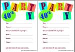 Fortieth Birthday Invitation Thumbnail