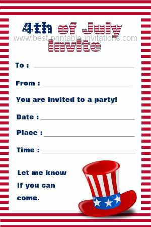 4th of July Party Invitations - Free Printable Invites