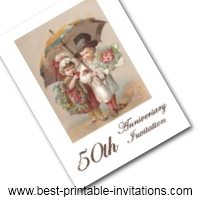 50th Wedding Anniversary Invitation - Free Printable Invite Card