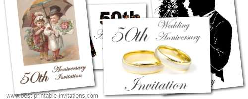 50th Wedding Anniversary Invitations - Free Printable Templates