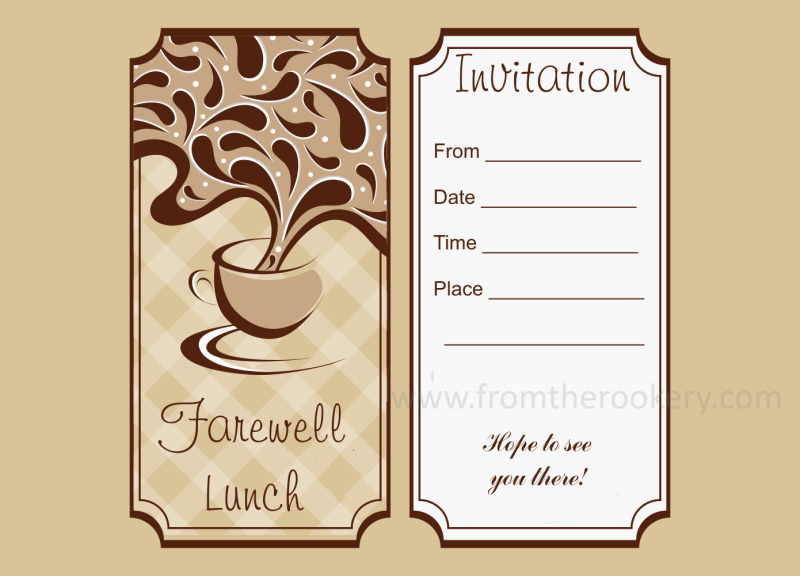 Farewell Lunch Invitation - Free Printable Invite