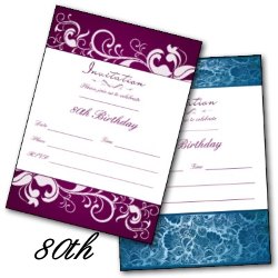 80th Birthday Party Invites