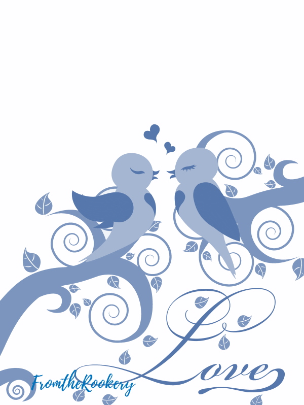 Bluebird printable valentine card