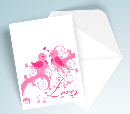 Printable Love Cards - Pink Birds