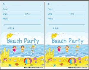 Free Beach Party Invitations