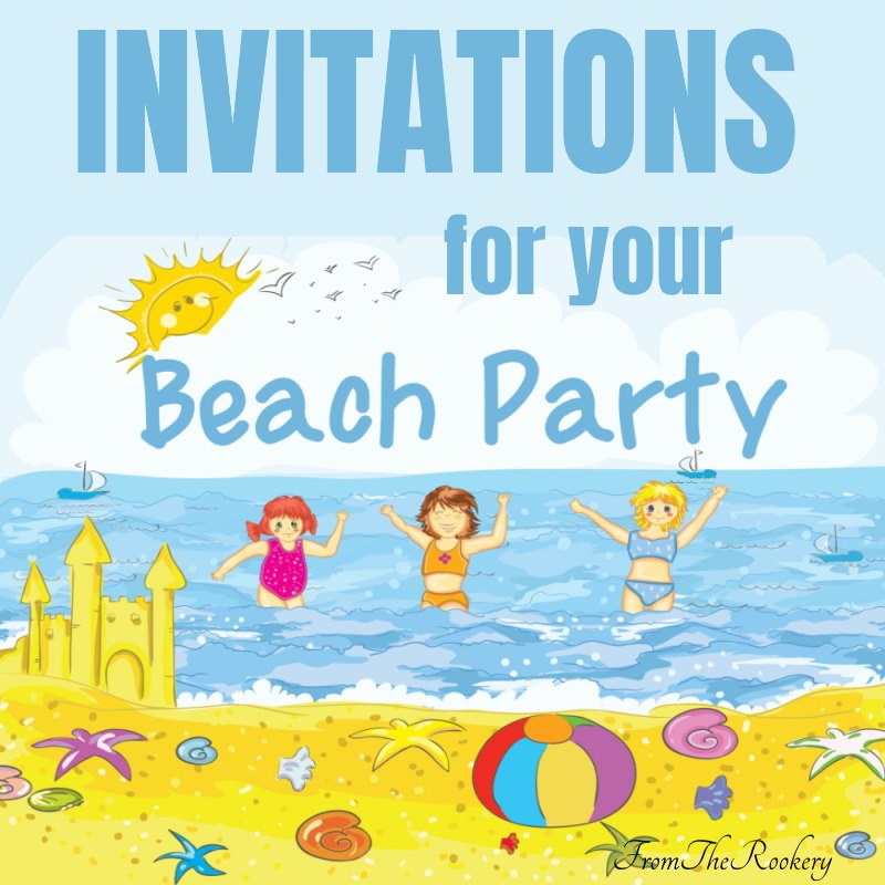 Printable beach party invitations