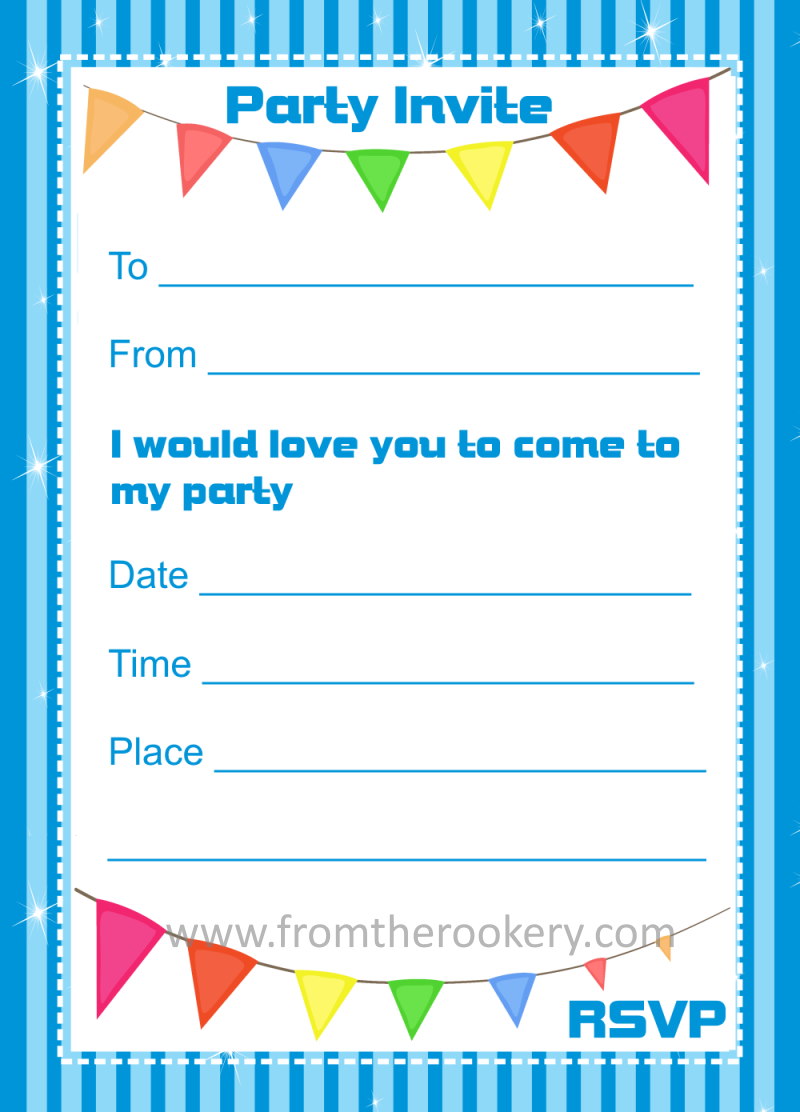 Printable Invitation Cards For Birthday Party