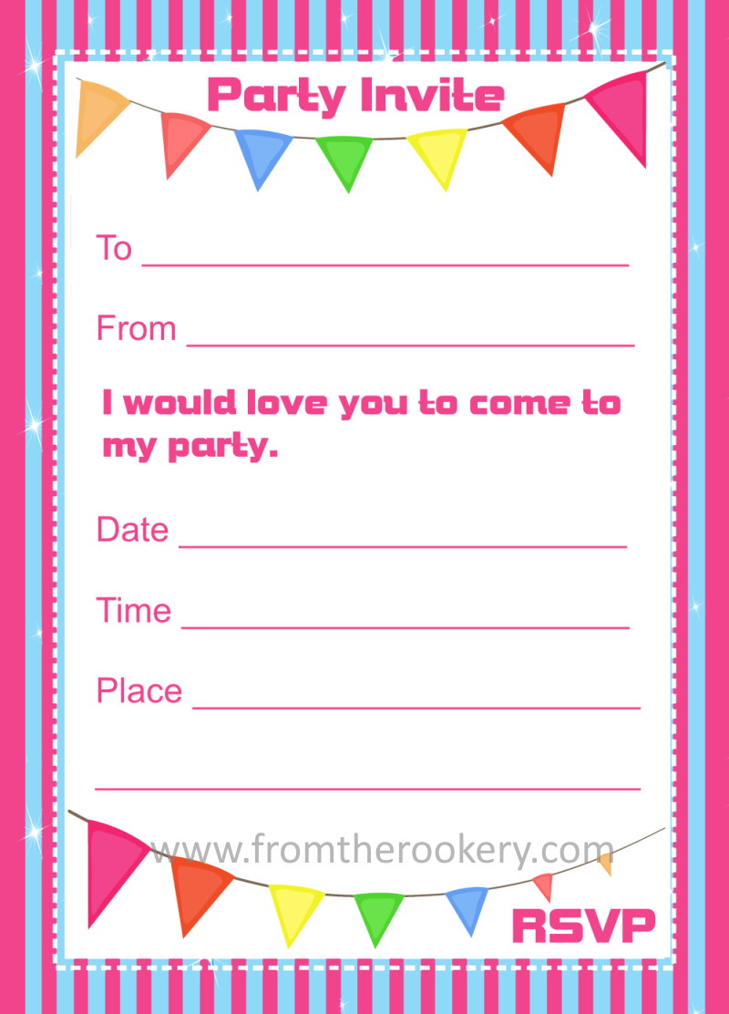 Free Birthday Invitations - Printable Party Invites