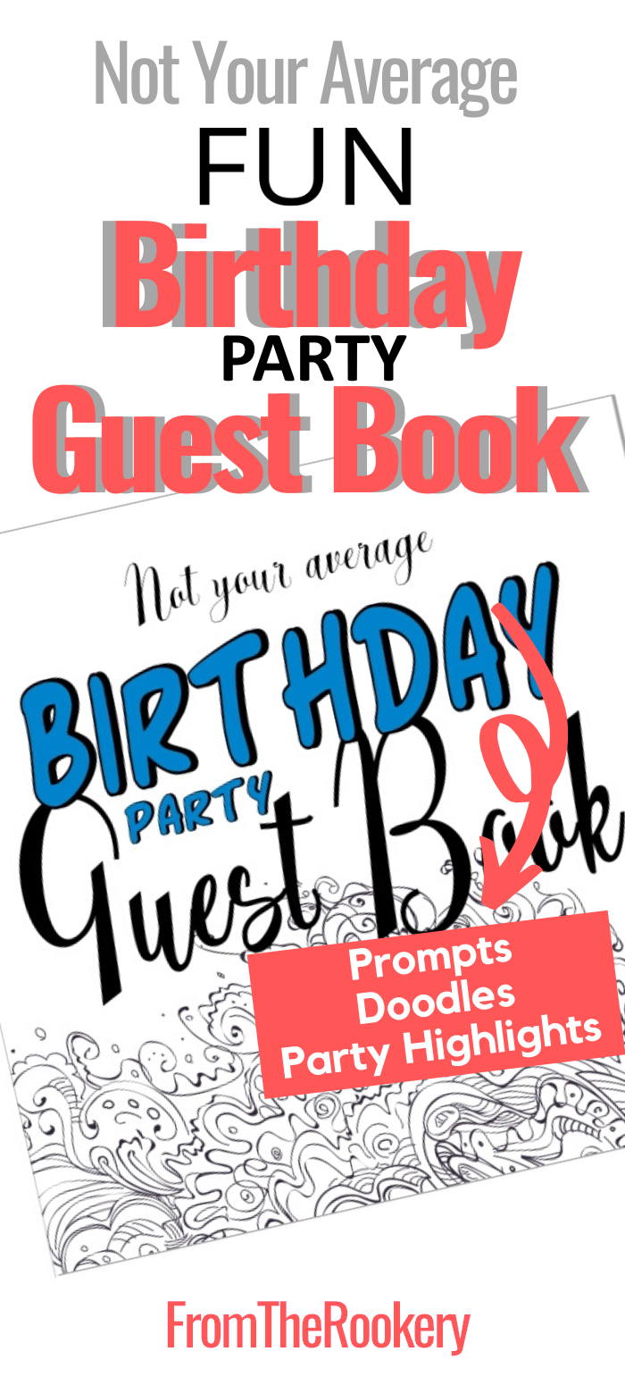 Fun birthday party guest book