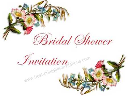 Bridal Shower Printable invitations - wildflower bouquet