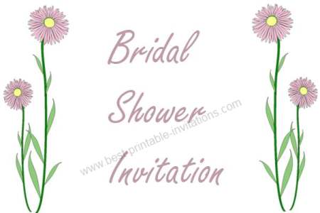 Bridal Shower Printable Invitations - pretty pink flower