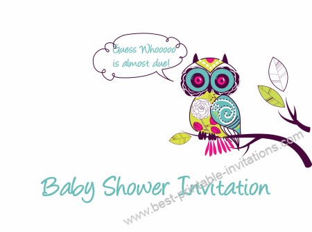 Baby Shower Invitations - cute mulit-colored owl invites