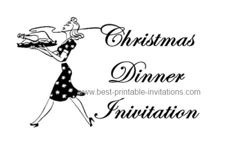 Free Printable Christmas Dinner Invitation 