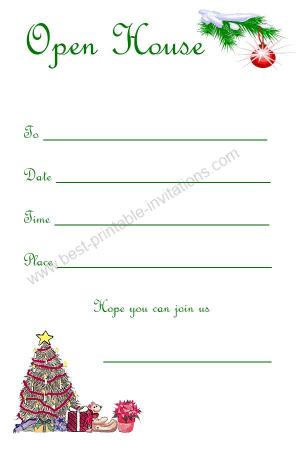 Christmas Open House invitations