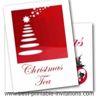 Christmas Tea Party invitations - free printable invite cards