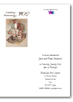 Customized Golden Wedding Anniversary Invitation