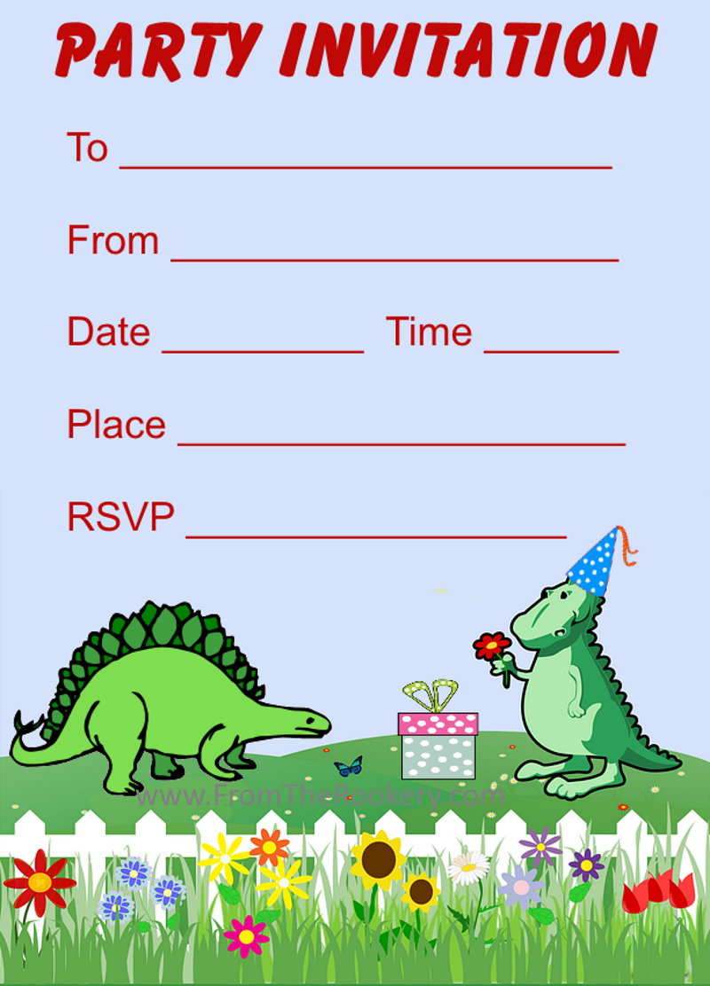 Free Printable Dinosaur Birthday Invitations Printable Free Templates 
