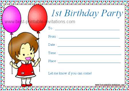 Printable First Birthday Invitations - Free Printable 1st b/day Invites