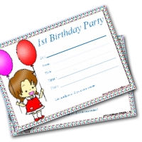 Printable First Birthday Party Invitations