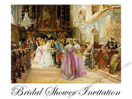 Free Bridal Shower Invitations - vintage wedding scene