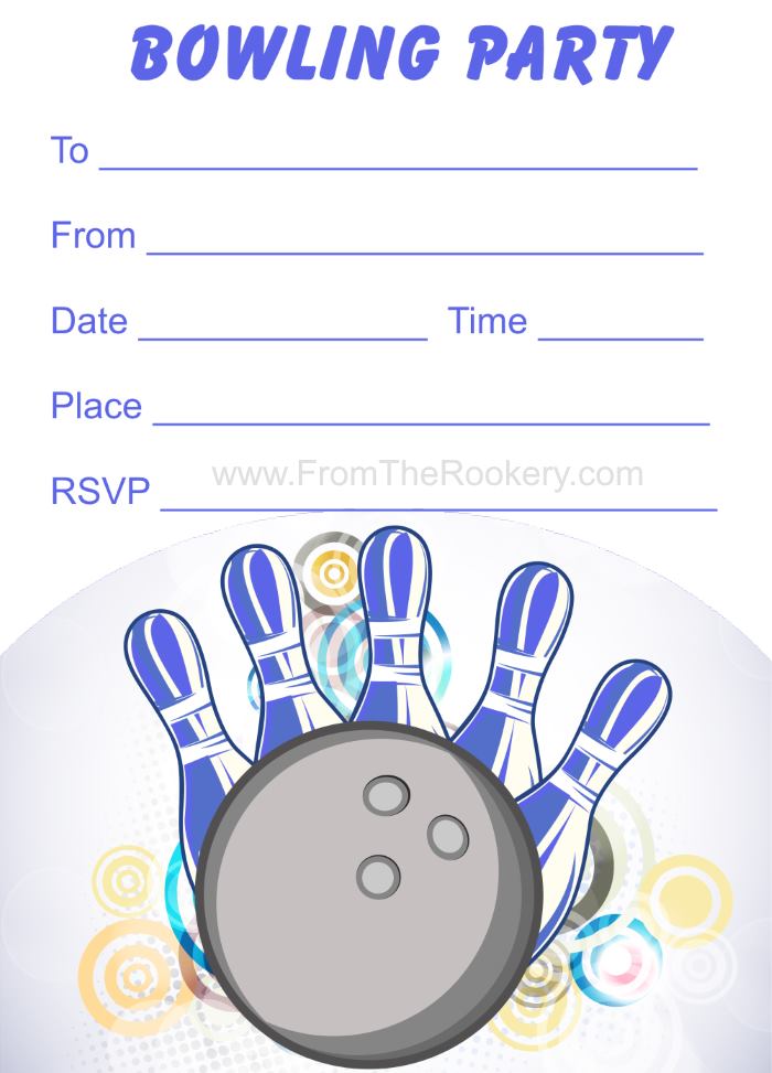 Dinyehe Printable Bowling Party Invitations