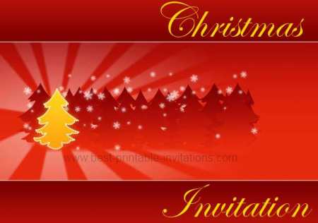 Free printable Christmas party invitations - red and yellow