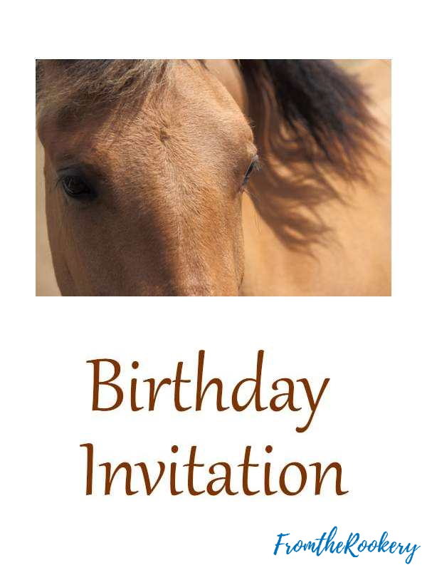Free printable horse party invitations