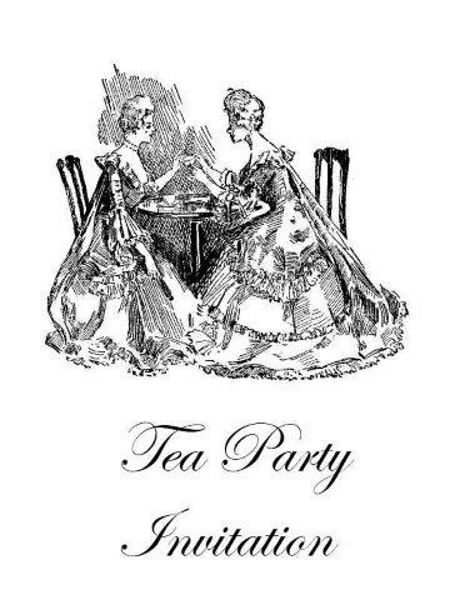Free printable tea party invitations - Edwardian ladies