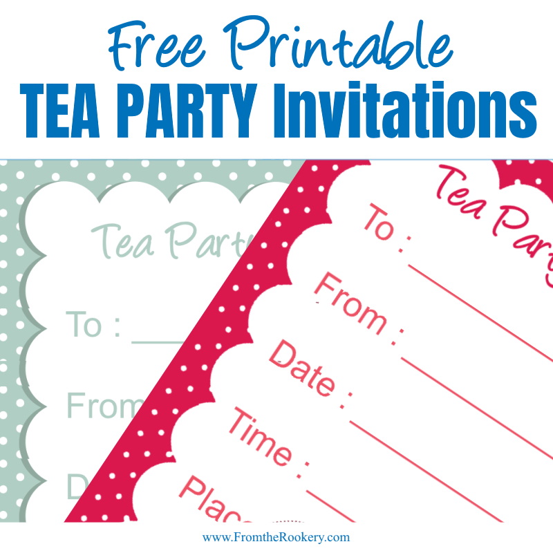 Free Printable Tea Party Invitations