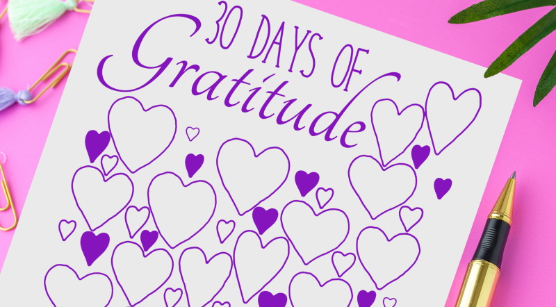 30 days of gratitude printable journal