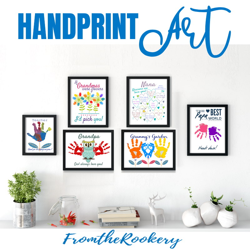Handprint Crafts - homemade hand and footprint art, poem ideas and printable templates.