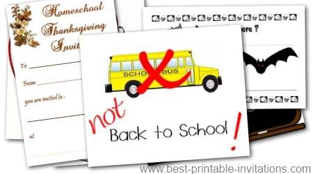 Homeschooling Invitations - Free Printable Invite Cards for Homeschool Parties