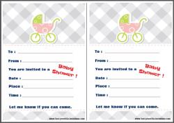 Invitations for Baby Shower - pastel pram design