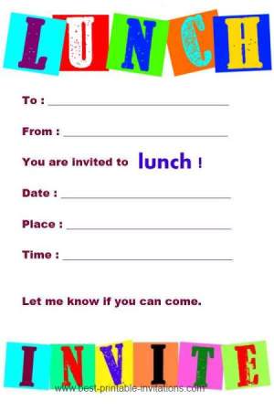 Printable Invitations To Lunch