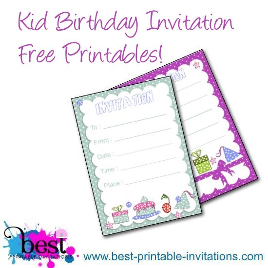 Free Printable Kid Birthday Party Invitation