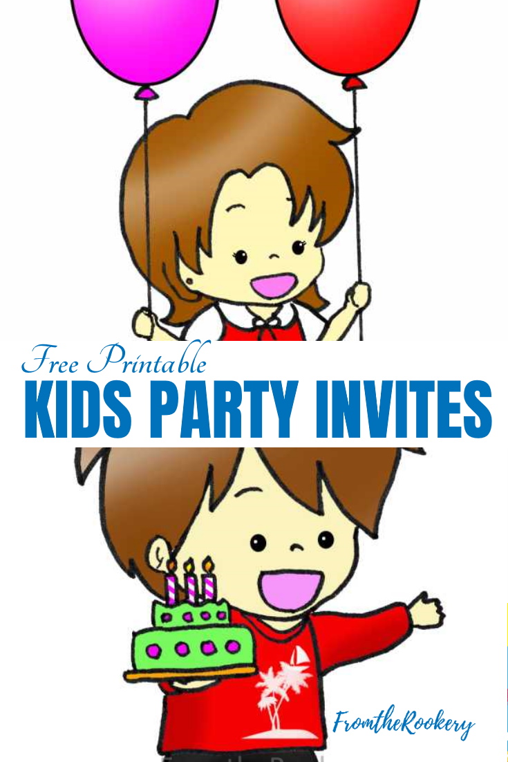 Cute Manga Kids Birthday Party Invitations