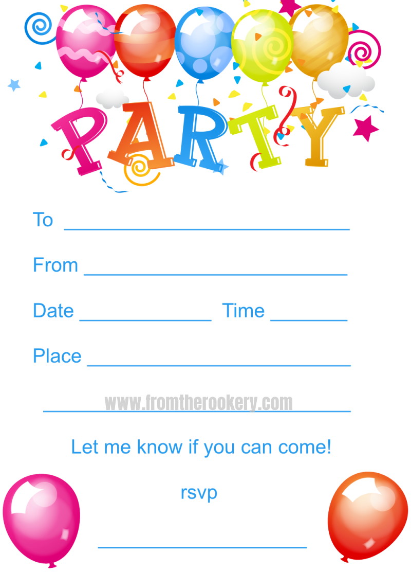Dinywageman Printable Invitations For Kids