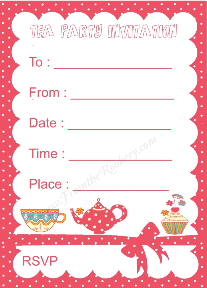 Polka Dot Kids Tea Party Invitation