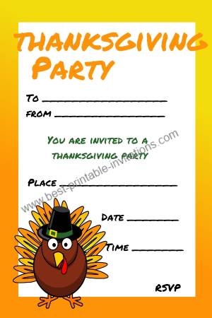 Kids Thanksgiving Party Invitation