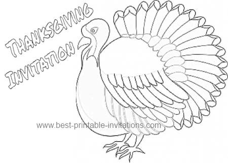 Color the Turkey Thanksgiving Invitation