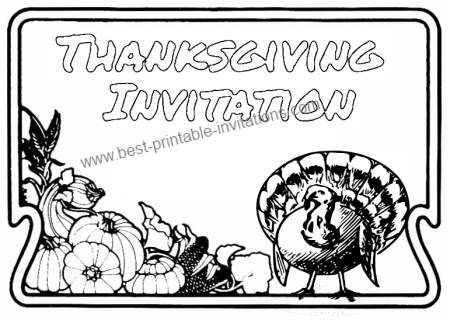 Thanksgiving Invitation Card for Kids