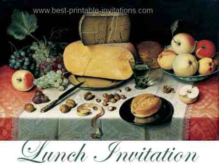 Lunch Invitations - Free printable invites