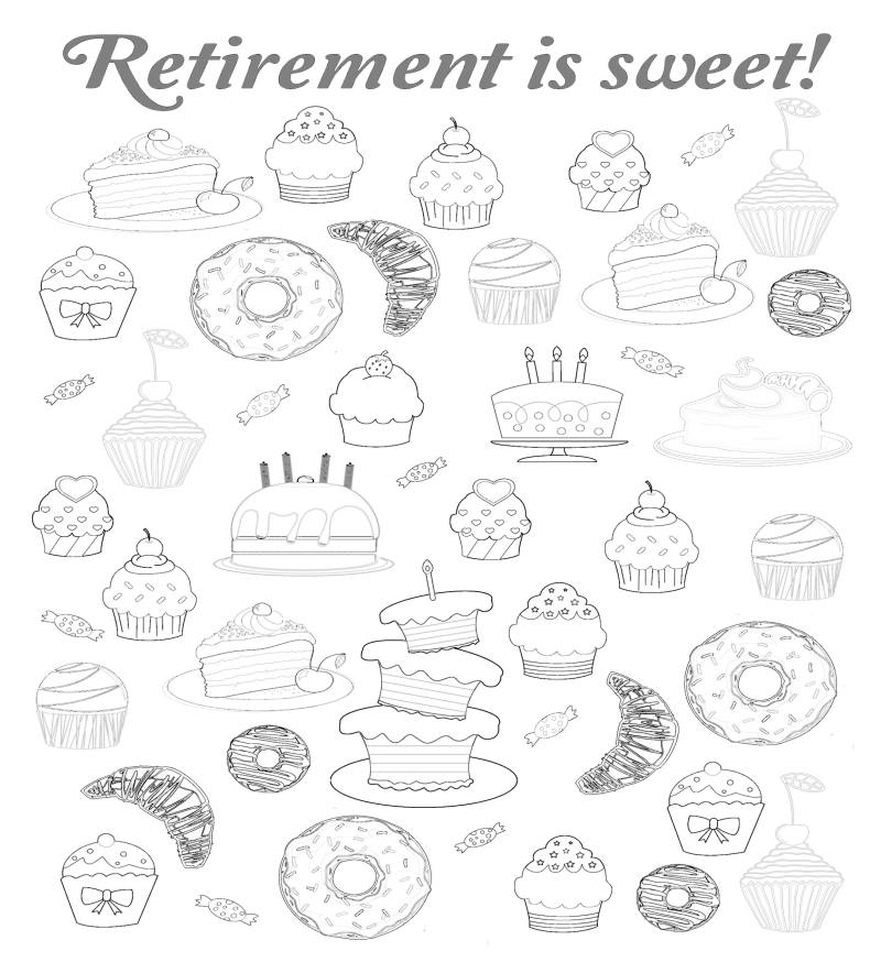 Retirement is sweet guest book page
