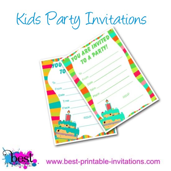 Free Printable Party Invitations for Kids